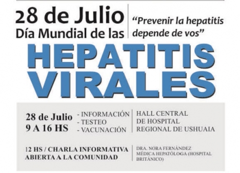 Realizarán actividades en el marco del Día Mundial contra las Hepatitis Virales 
