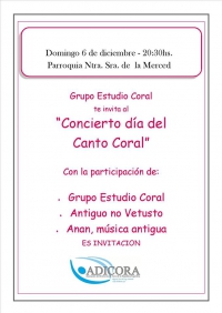 Brindarán el concierto Día del Canto Coral