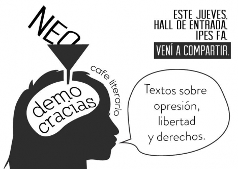 Invitan al café literario Neo Democracias